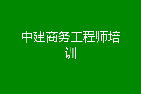 中建商务工程师培训