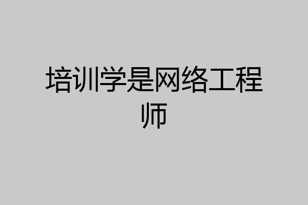 培训学是网络工程师