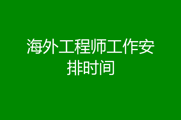 海外工程师工作安排时间