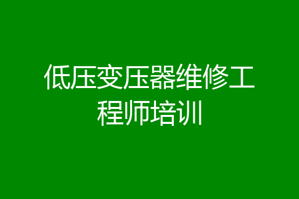 低压变压器维修工程师培训