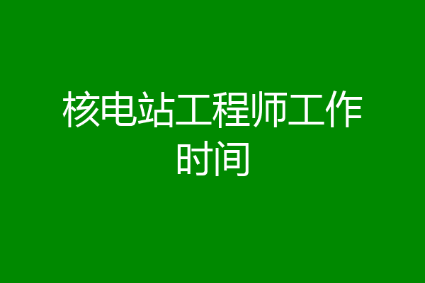 核电站工程师工作时间