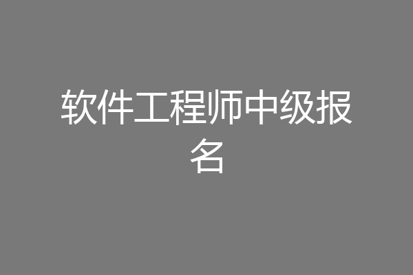 软件工程师中级报名