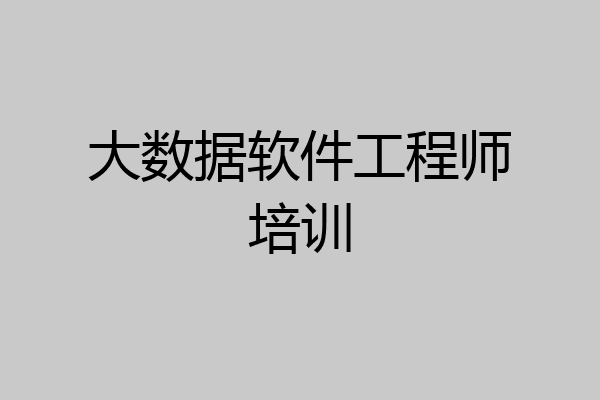 大数据软件工程师培训