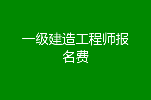 一级建造工程师报名费