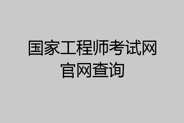 国家工程师考试网官网查询
