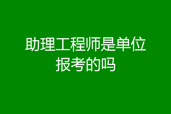 助理工程师是单位报考的吗