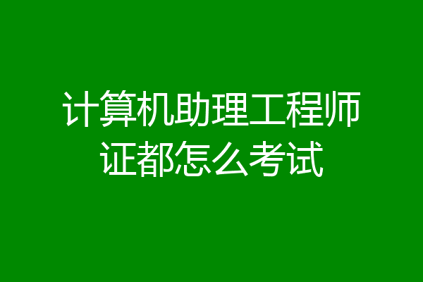计算机助理工程师证都怎么考试