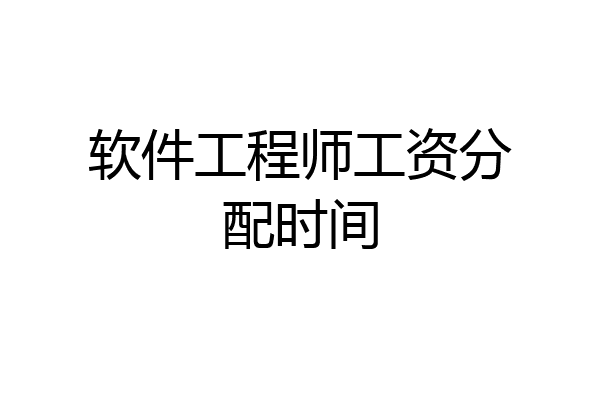 软件工程师工资分配时间