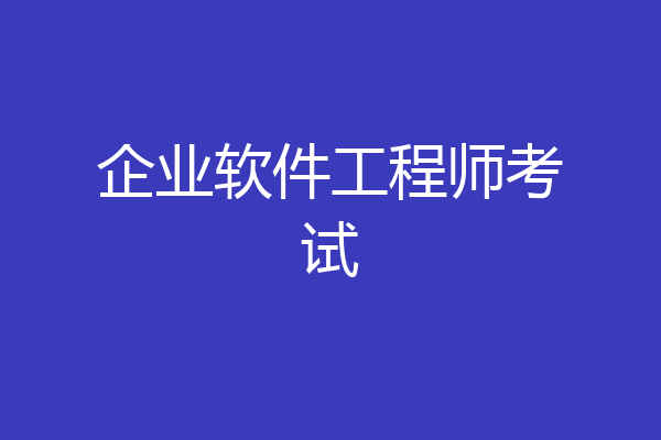 企业软件工程师考试
