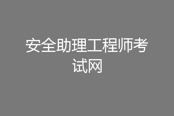 安全助理工程师考试网