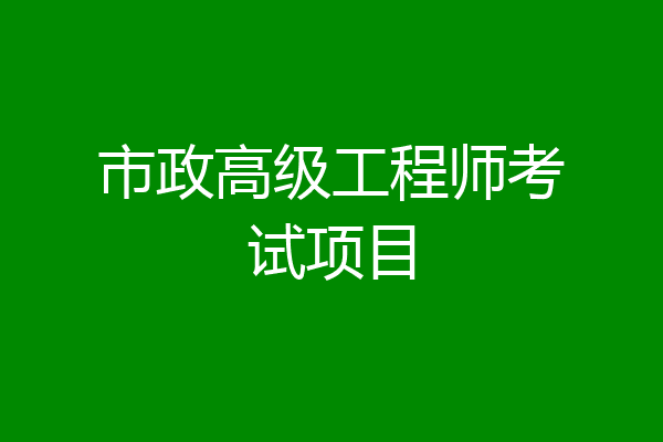 市政高级工程师考试项目