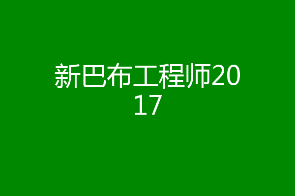 新巴布工程师2017