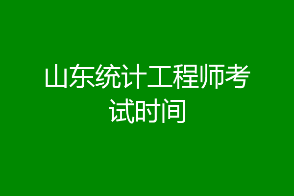 山东统计工程师考试时间