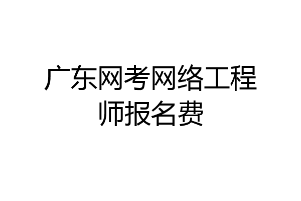 广东网考网络工程师报名费