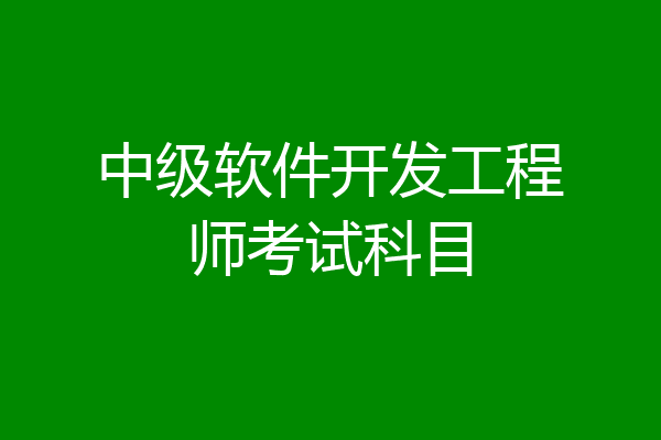 中级软件开发工程师考试科目