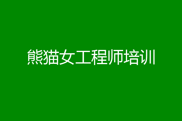 熊猫女工程师培训