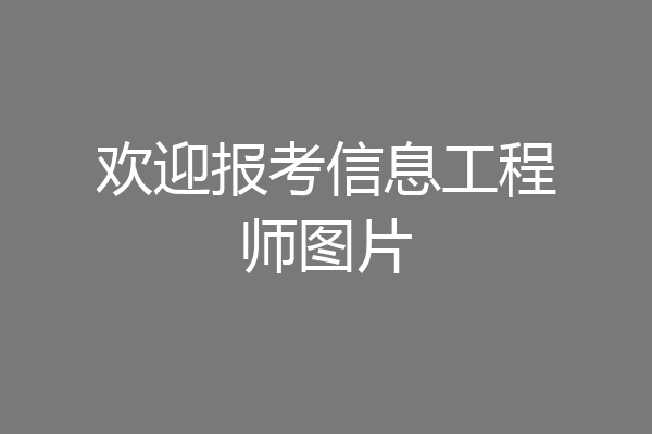 欢迎报考信息工程师图片