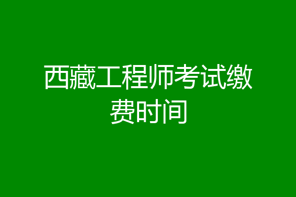 西藏工程师考试缴费时间