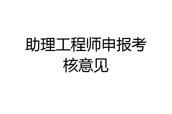 助理工程师申报考核意见