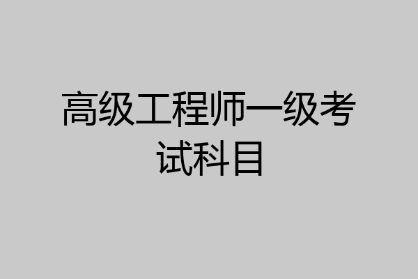 高级工程师一级考试科目