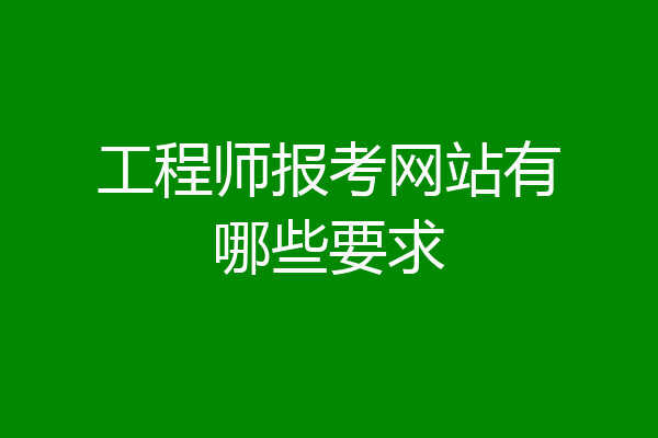 工程师报考网站有哪些要求