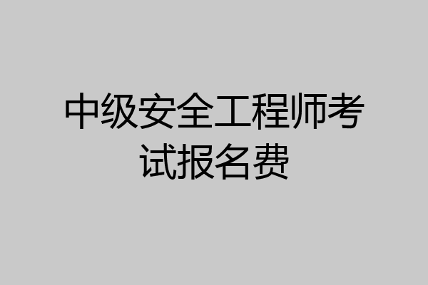 中级安全工程师考试报名费