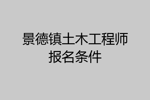 景德镇土木工程师报名条件