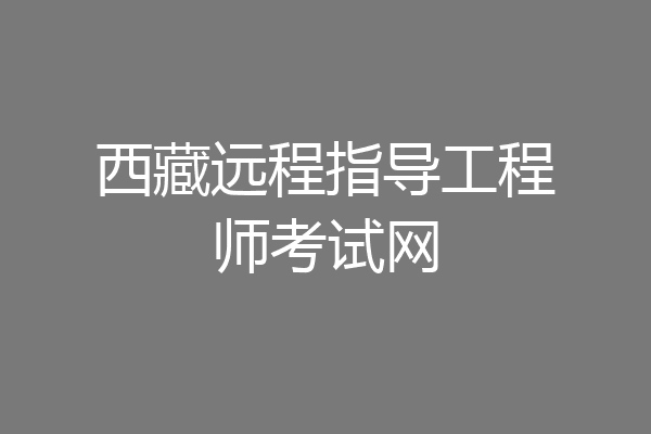 西藏远程指导工程师考试网