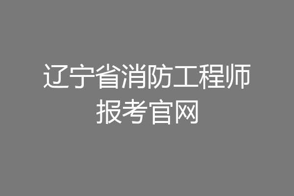 辽宁省消防工程师报考官网