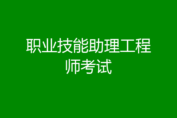 职业技能助理工程师考试