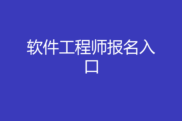 软件工程师报名入口