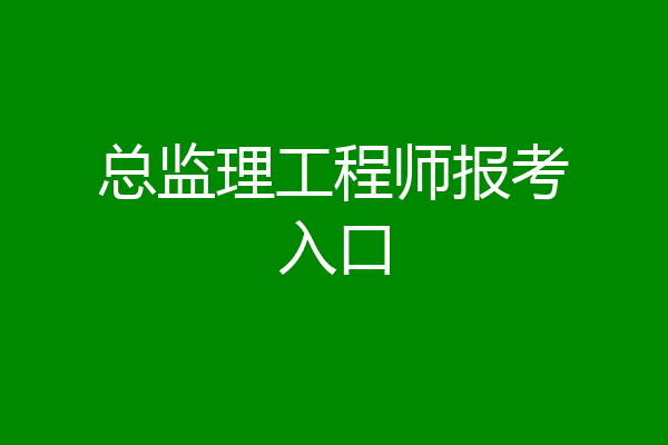 总监理工程师报考入口