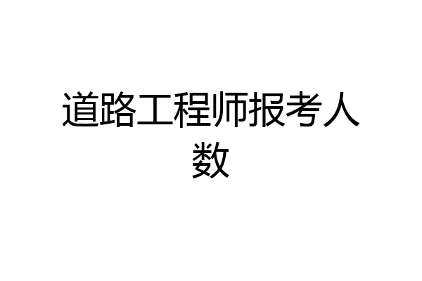 道路工程师报考人数