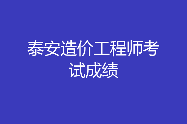 泰安造价工程师考试成绩