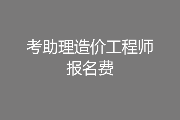 考助理造价工程师报名费