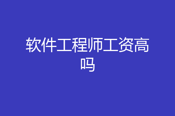 软件工程师工资高吗