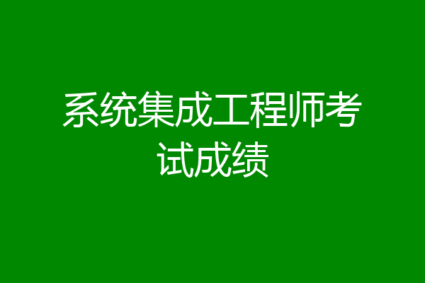 系统集成工程师考试成绩