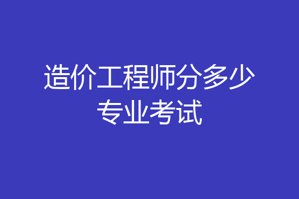 造价工程师分多少专业考试