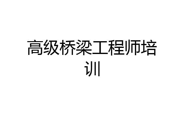 高级桥梁工程师培训