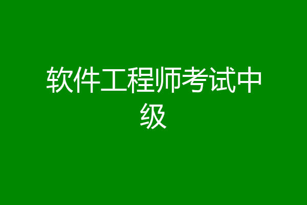 软件工程师考试中级