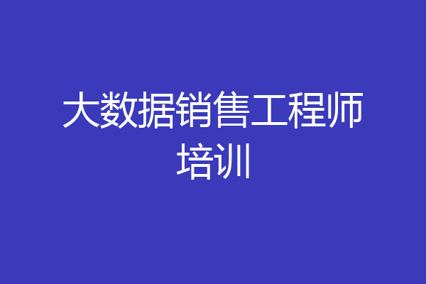 大数据销售工程师培训