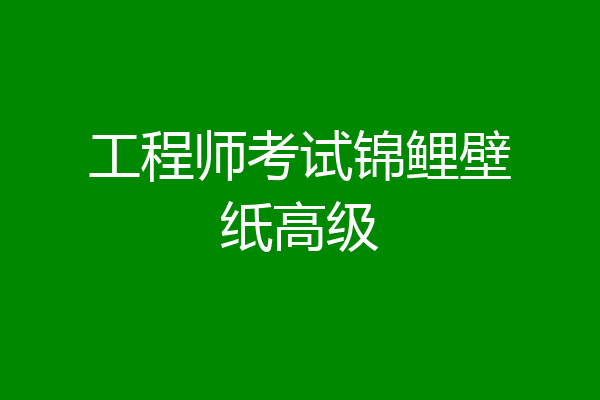 工程师考试锦鲤壁纸高级