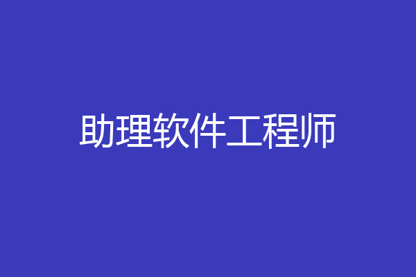 助理软件工程师