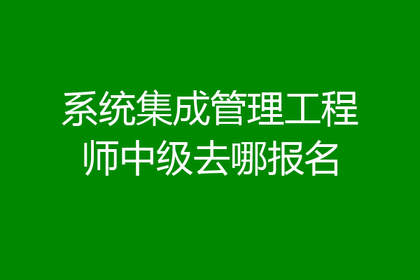 系统集成管理工程师中级去哪报名