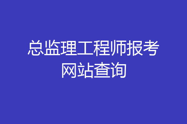 总监理工程师报考网站查询