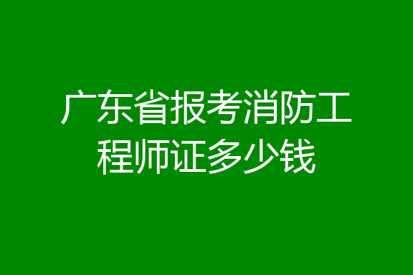 广东省报考消防工程师证多少钱