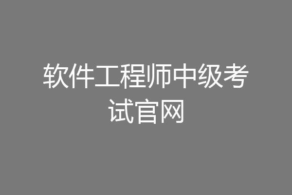 软件工程师中级考试官网