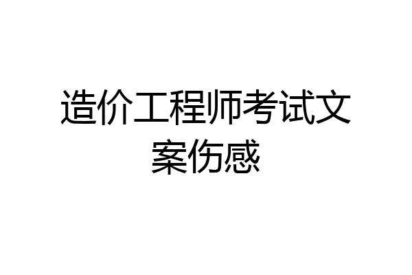 造价工程师考试文案伤感
