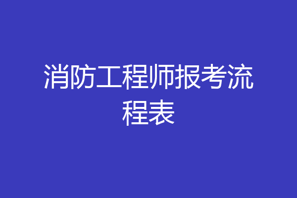 消防工程师报考流程表
