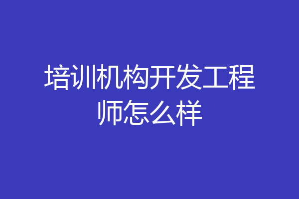 培训机构开发工程师怎么样
